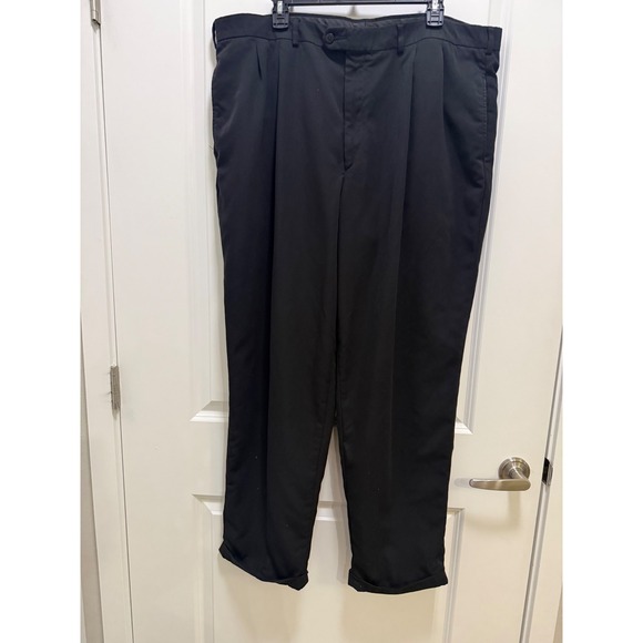 Savane Other - Savane Silkworks Men 42x32 Black Pleated Cuffed Dress Pants Relaxed Fit Trousers